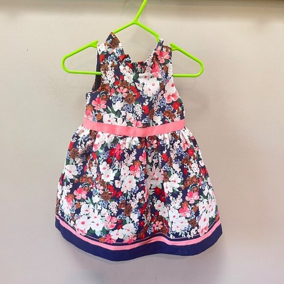 Janie and Jack Floral Baby Girls Dress- Size 6-12m - Picture 1 of 3